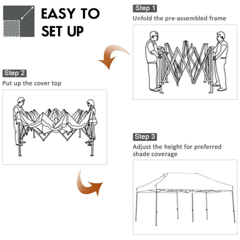 Costway Canopy Tent 10'x20' Adjustable Folding Heavy Duty Sun Shelter with Carrying Bag by Costway