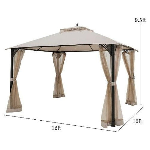 Costway Canopy Tent 12’ x 10’Outdoor Double Top Patio Gazebo by Costway 12’ x 10’Outdoor Double Top Patio Gazebo by Costway SKU# 76238451