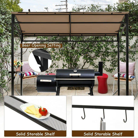 Costway Canopy Tent 7' x 4.5' Grill Gazebo Outdoor Patio Garden BBQ Canopy Shelter by Costway