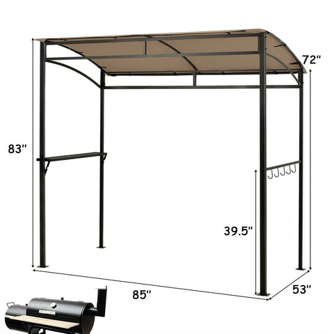 Costway Canopy Tent 7' x 4.5' Grill Gazebo Outdoor Patio Garden BBQ Canopy Shelter by Costway