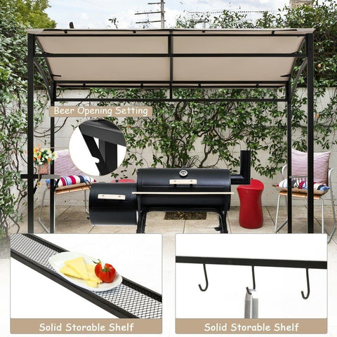 Costway Canopy Tent 7' x 4.5' Grill Gazebo Outdoor Patio Garden BBQ Canopy Shelter by Costway