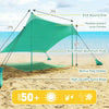 Image of Costway Canopy Tent 7' x 7' Family Beach Tent Canopy Sunshade w/ 4 Poles by Costway