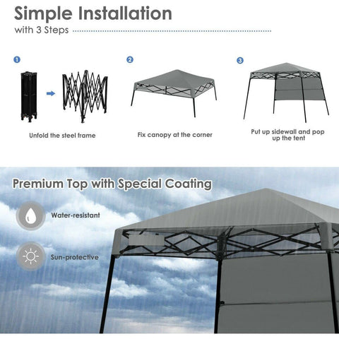 Costway Canopy Tent 7 x 7 FT Sland Adjustable Portable Canopy Tent w/ Backpack by Costway