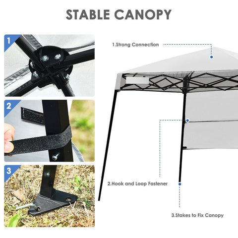 Costway Canopy Tent 7 x 7 FT Sland Adjustable Portable Canopy Tent w/ Backpack by Costway