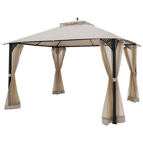 Costway Canopy Tent Beige 12’ x 10’Outdoor Double Top Patio Gazebo by Costway 7461759449220 76238451-Be 12’ x 10’Outdoor Double Top Patio Gazebo by Costway SKU# 76238451