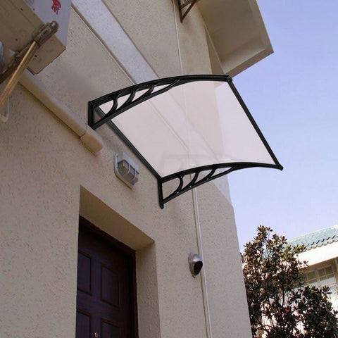 Costway Canopy Tent Black 40" x 40" Outdoor Polycarbonate Front Door Window Awning Canopy by Costway 615200235482 36529017-Bl