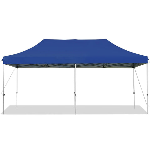 Costway Canopy Tent Blue 10'x20' Adjustable Folding Heavy Duty Sun Shelter with Carrying Bag by Costway 6499854579512 37428069-B