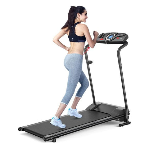 costway Fitness 1.0 HP Electric Mobile Power Foldable Treadmill with Operation Display for Home by Costway 781880217800 57420396 2.25HP Electric Motorized Power Treadmill Blue Backlit LCD Costway