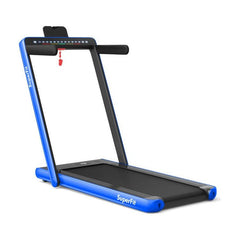 costway Fitness 2.25 HP 2-in-1 Folding Treadmill with Dual Display and App Control by Costway