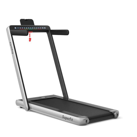 costway Fitness 2.25 HP 2-in-1 Folding Treadmill with Dual Display and App Control by Costway