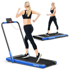 2.25 HP 2-in-1 Folding Treadmill with Remote Control and LED Display by Costway