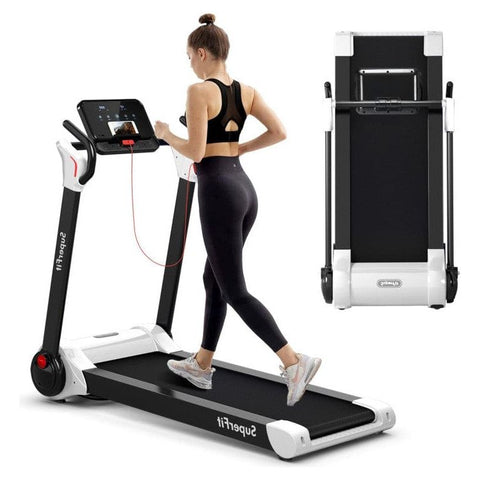 costway Fitness 2.25 HP Electric Motorized Folding Treadmill with LED Display by Costway Electric Foldable Treadmill with LCD Display Heart Rate Sensor Costway