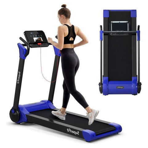 costway Fitness 2.25 HP Electric Motorized Folding Treadmill with LED Display by Costway Electric Foldable Treadmill with LCD Display Heart Rate Sensor Costway