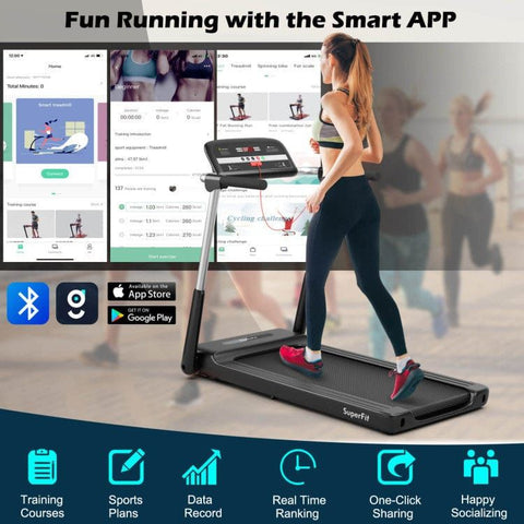 costway Fitness 2.25 HP Foldable Treadmill with APP Control and LED Display by Costway 781880212935 13294786