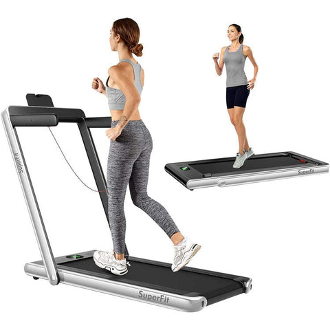 costway Fitness 2.25HP 2-in-1 Folding Treadmill with Bluetooth Speaker Remote Control by Costway 2.25HP 2in1 Folding Treadmill Bluetooth Speaker Remote Control Costway