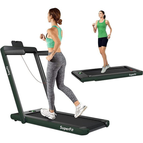 costway Fitness 2.25HP 2-in-1 Folding Treadmill with Bluetooth Speaker Remote Control by Costway