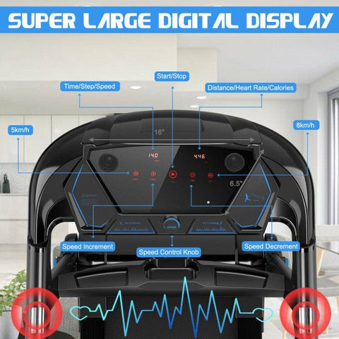 costway Fitness 2.25HP Folding Treadmill with Bluetooth Speaker by Costway 781880213673 56089473