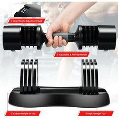 27.5 LBS 5-in-1 Adjustable Dumbbell for Gym Home Office by Costway