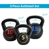 Image of costway Fitness 3 Pieces 5 10 15lbs Kettlebell Weight Set by Costway 781880212225 65247910