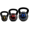 Image of costway Fitness 3 Pieces 5 10 15lbs Kettlebell Weight Set by Costway 781880212225 65247910