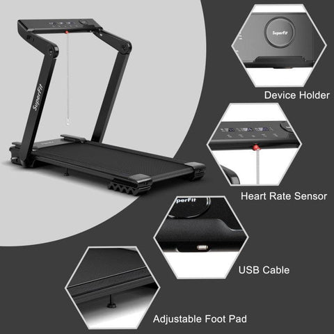 costway Fitness 4.0 HP Foldable Electric Treadmill with LED Touch Screen and APP Connection by Costway 781880212829 68591407 4.0HP Foldable Electric Treadmill LED Touch APP Connection Costway