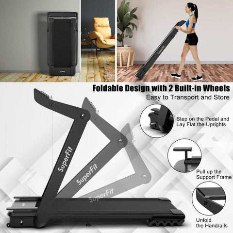 costway Fitness 4.0 HP Foldable Electric Treadmill with LED Touch Screen and APP Connection by Costway Italian Designed Folding Treadmill Heart Rate Belt Button Costway