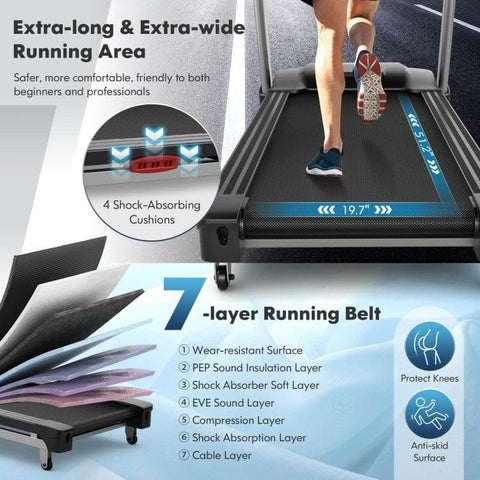 costway Fitness 4.75 HP Folding Treadmill with Auto Incline and 20 Preset Programs by Costway 781880212942 61954283