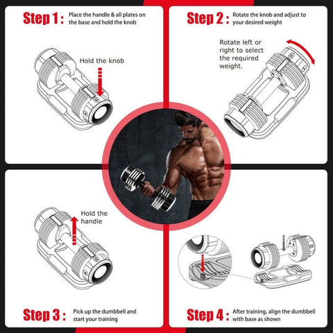 costway Fitness 5-in-1 Weight Adjustable Dumbbell with Anti-Slip Fast Adjust Turning Handle by Costway 781880212218 05249736