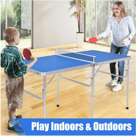 Costway Fitness 60 Inches Portable Tennis Ping Pong Folding Table with Accessories by Costway 60 Inches Portable Tennis Ping Pong Folding Table with Accessories Costway