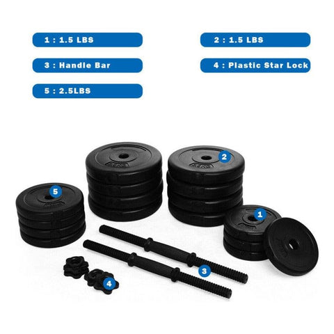 costway Fitness 66 lbs Adjustable Weight Dumbbell Set by Costway 781880212065 94736285