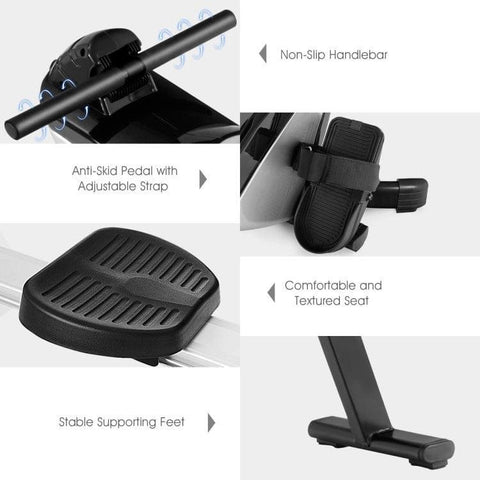 costway Fitness Adjustable Oxygen Resistance of Folding Magnetic Rowing by Costway 781880214137 01325879