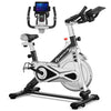 Image of costway Fitness Black Stationary Silent Belt Adjustable Exercise Bike with Phone Holder and Electronic Display by Costway 781880213710 49237806-Black Stationary Silent Belt Exercise Bike PhoneHolder Electronic Costway