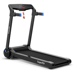 costway Fitness Blue 3HP Electric Folding Treadmill with Bluetooth Speaker by Costway