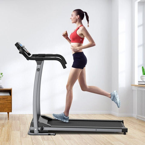 costway Fitness Compact Electric Folding Running Treadmill with 12 Preset Programs LED Monitor by Costway 2.25HP Folding Electric Motorized Power Treadmill Machine LCD Costway