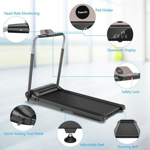 costway Fitness Compact Folding Treadmill with Touch Screen APP Control by Costway 781880212805 67904312