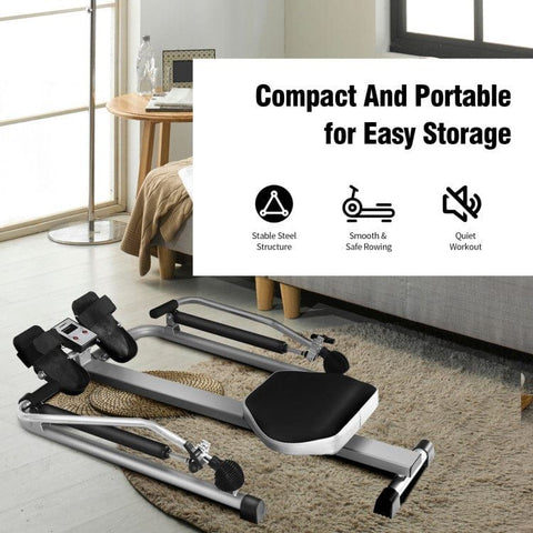 costway Fitness Exercise Adjustable Double Hydraulic Resistance Rowing Machine by Costway 781880213741 12746095 Exercise Adjustable Double Hydraulic Resistance Rowing Machine Costway