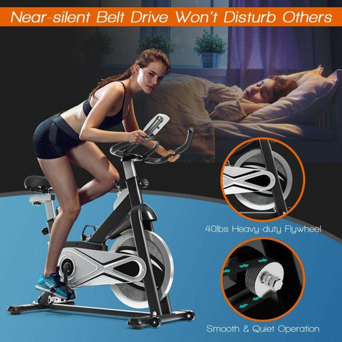 costway Fitness Exercise Bike Stationary Cycling Bike with 40 Lbs Flywheel by Costway 781880213970 48937502