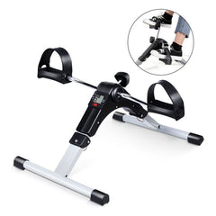 Folding Under Desk Indoor Pedal Exercise Bike for Arms Legs by Costway