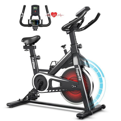 costway Fitness Indoor Silent Belt Drive Adjustable Resistance Cycling Stationary Bike by Costway