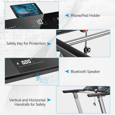 costway Fitness Italian Designed Folding Treadmill with Heart Rate Belt and Fatigue Button by Costway 781880212812 10867524 Italian Designed Folding Treadmill Heart Rate Belt Button Costway