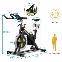 Magnetic Exercise Bike Fixed Belt Drive Indoor Bicycle by Costway