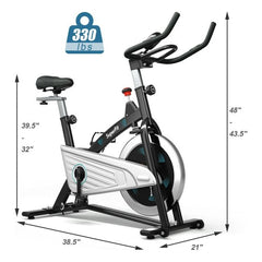 Magnetic Stationary Bike with Heart Rate by Costway