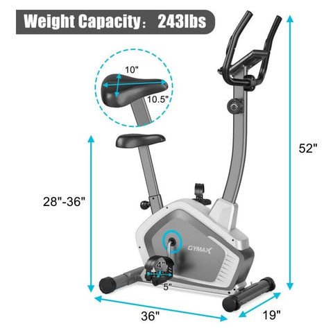 costway Fitness Magnetic Stationary Upright Cycling Bike with 8-Level Resistance by Costway 781880212478 60574891