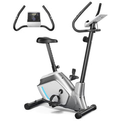 Magnetic Stationary Upright Exercise Bike with LCD Monitor and Pulse Sensor by Costway