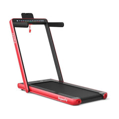 2.25 HP 2-in-1 Folding Treadmill with Dual Display and App Control by Costway