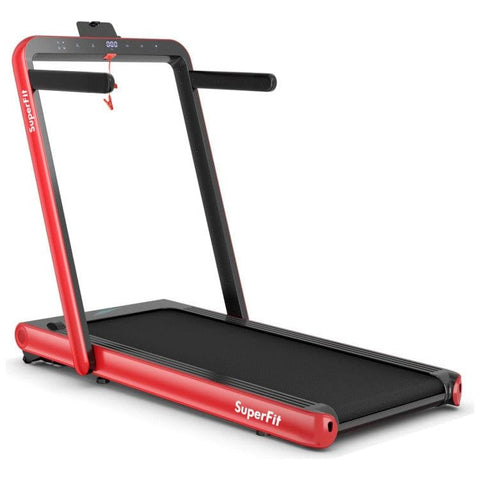 costway Fitness Red 4.75HP 2 In 1 Folding Treadmill with Remote APP Control by Costway 39265810-Red