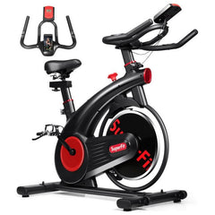 costway Fitness Stationary Exercise Bike Silent Belt with 20LBS Flywheel by Costway 781880213833 13809467