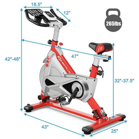 costway Fitness Stationary Silent Belt Adjustable Exercise Bike with Phone Holder and Electronic Display by Costway Stationary Silent Belt Exercise Bike PhoneHolder Electronic Costway