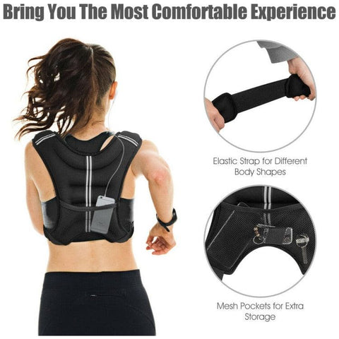 costway Fitness Training Weight Vest Workout Equipment with Adjustable Buckles and Mesh Bag by Costway Bodyweight Fitness Resistance Straps Trainer Adjustable Length Costway