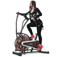 costway Fitness Upright Air Bike with Unlimited Resistance by Costway 781880212522 75014628